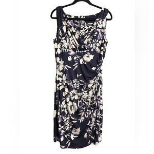 Lauren Ralph Lauren Purple V Neck Floral Lightweight Mini Dress Size 12